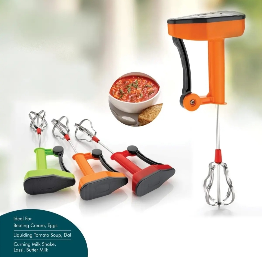 Power-Free Hand Blender - Make Buttermilk, Lassi, and More Effortlessly 100% Stainless Steel wire Blade- Easy to Use and Maintain. 