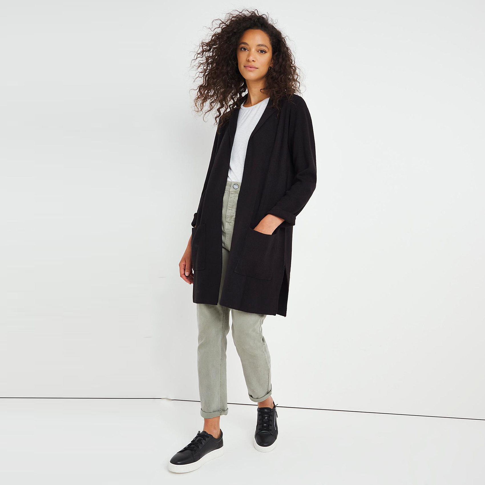 Ladies Long Sleeve Open Cardigan Sweater