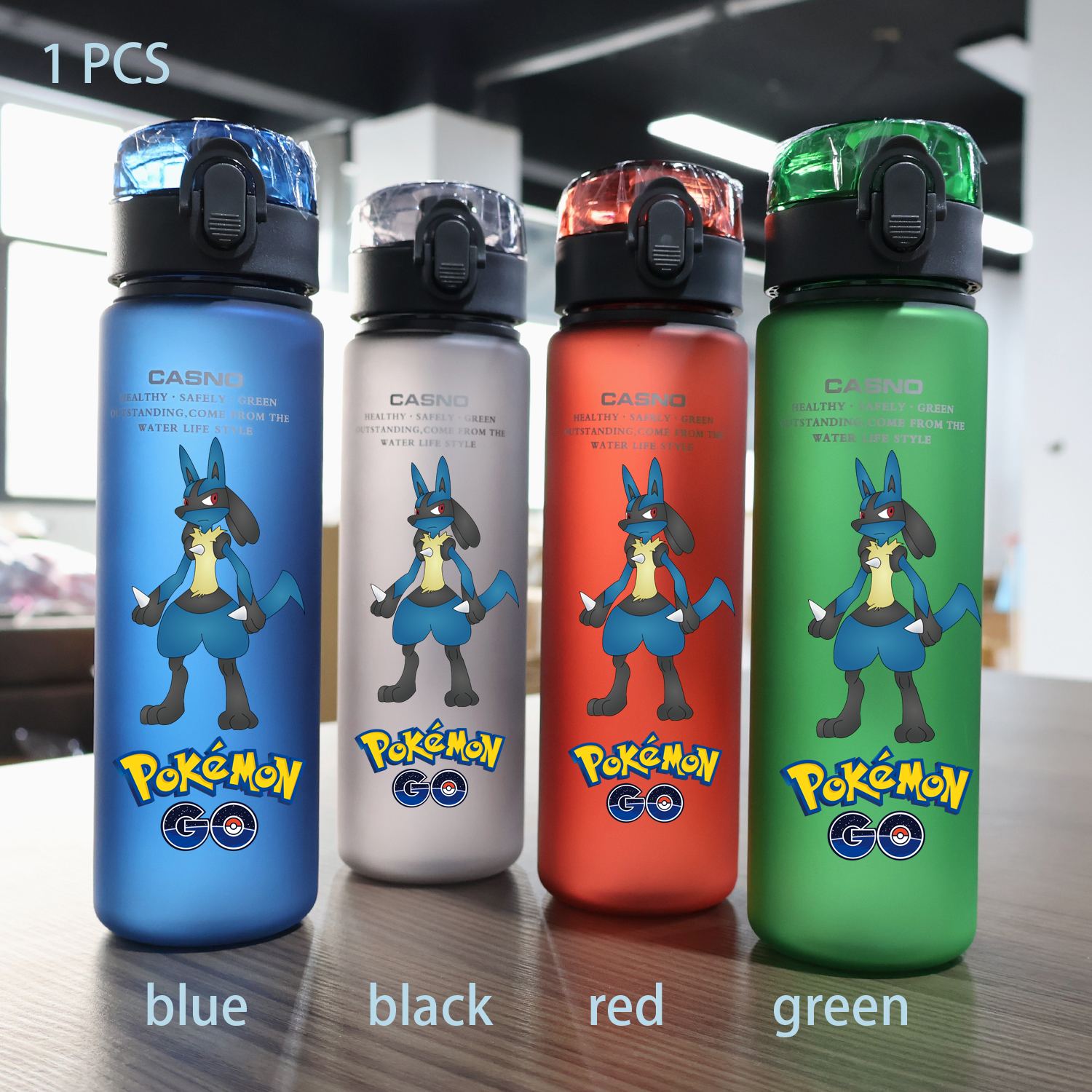 Pokemon Water Bottle 560ML Pikachu Eevee Portable Plastic Water Glass Pokemon Adult Kid High Capacity Sports Anime Water Cup. 
