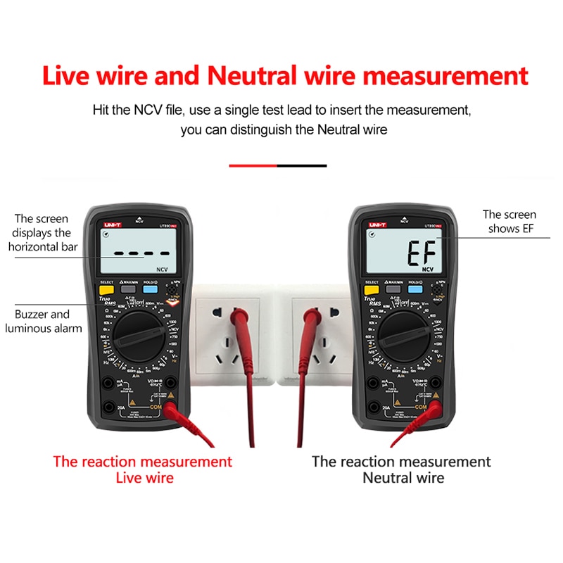 UNI-T UT890 PRO digital multimeter DC Current meter Voltmeter True RMS Tester Frequency meter Tature Capacitance Test. 
