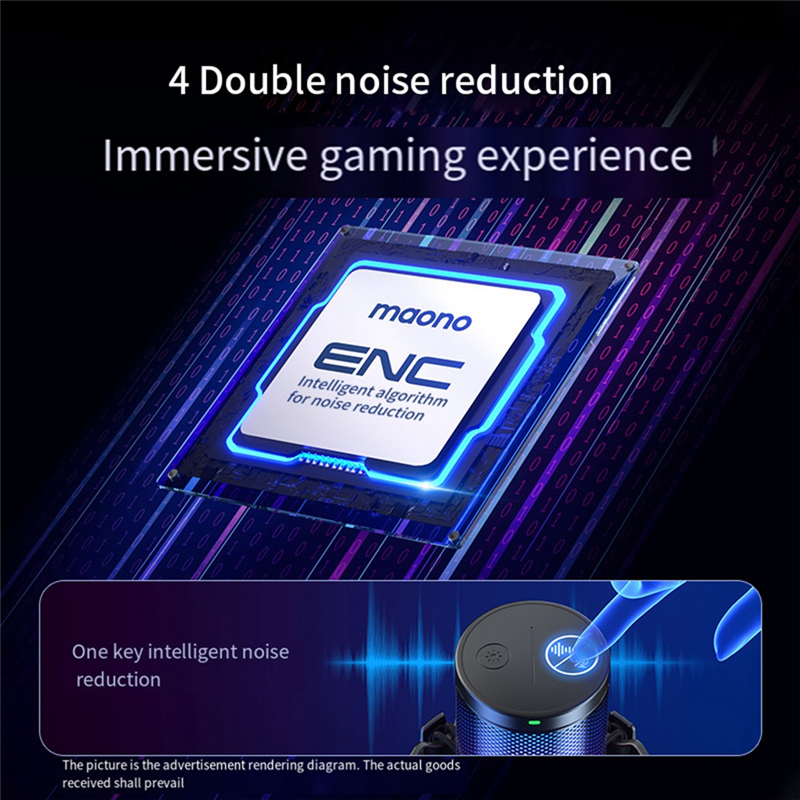 DGM20 USB Microphone RGB Condenser Mic Gaming Microphone with Noise Reduction Software for Game Live Recording Black 1 Piece. 