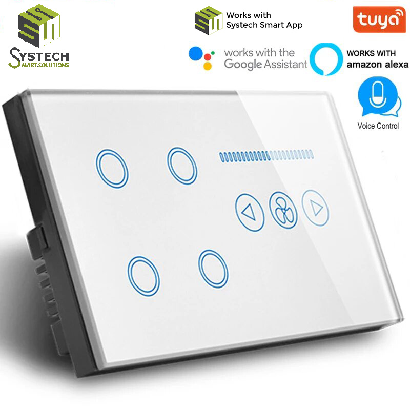 Smart Combo WIFI 4 gang light switch with wifi Ceiling Fan switch. 