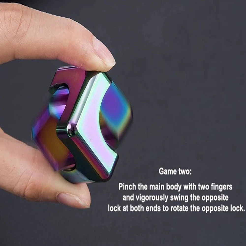 Square Decompression Spinning Top Dice Cube Anti-Anxiety Fingertip Toys Hand Fidget Spinner Vent Toys Flipo Flip For Children. 