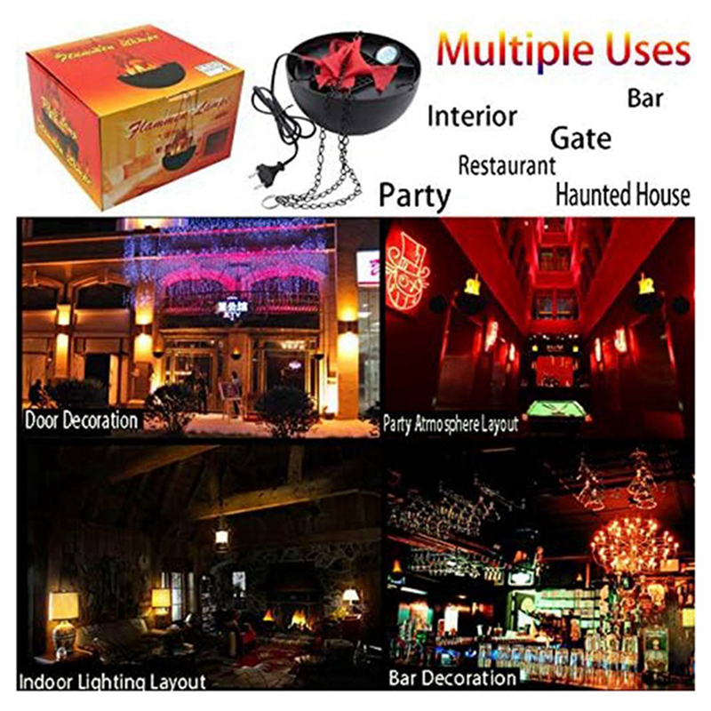 PDTYMWNG 2X 3D Fake-Fire Light,Hanging LED Flame Light,Artificial LED Silk Flame Stage Effect Light Realistic Campfire Lamp Prop. 
