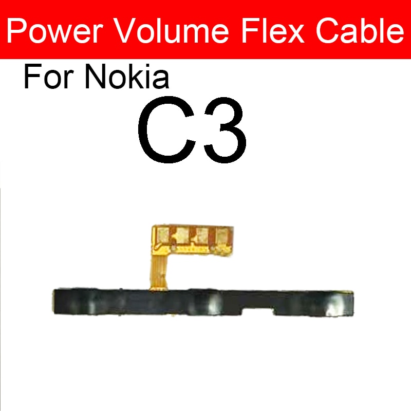 On Off Power Volume Sound Button Flex Cable For Nokia 1.3 1.4 2.3 2.4 3.4 5.3 G10 G20 X20 C C2 C3 C1 Plus C20 Plus C2 2nd. 