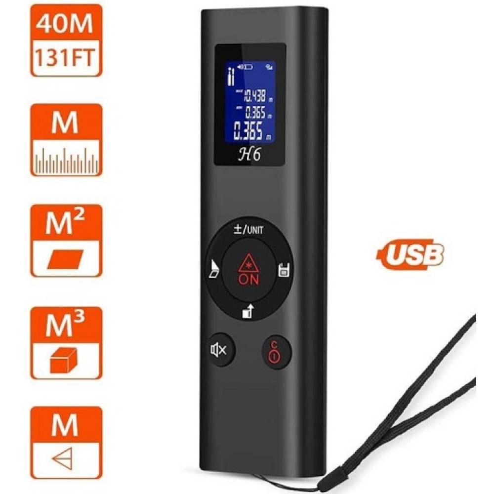H6 Digital Laser Distance Meter 40 Meter Rechargeable