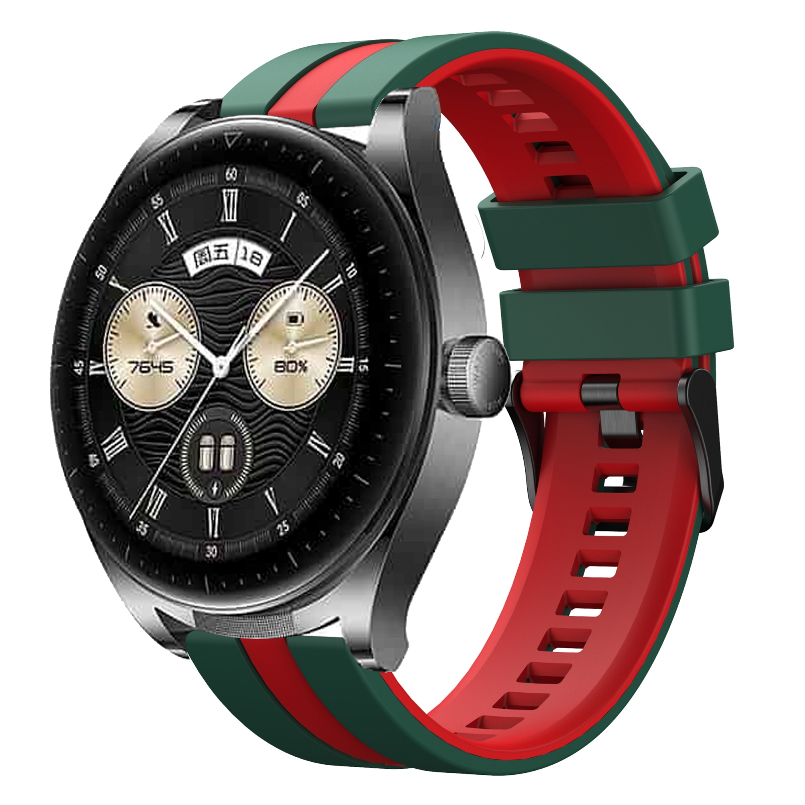 (New) 22mm Two Color Sports Silicone Watch Band For Huawei Watch Buds