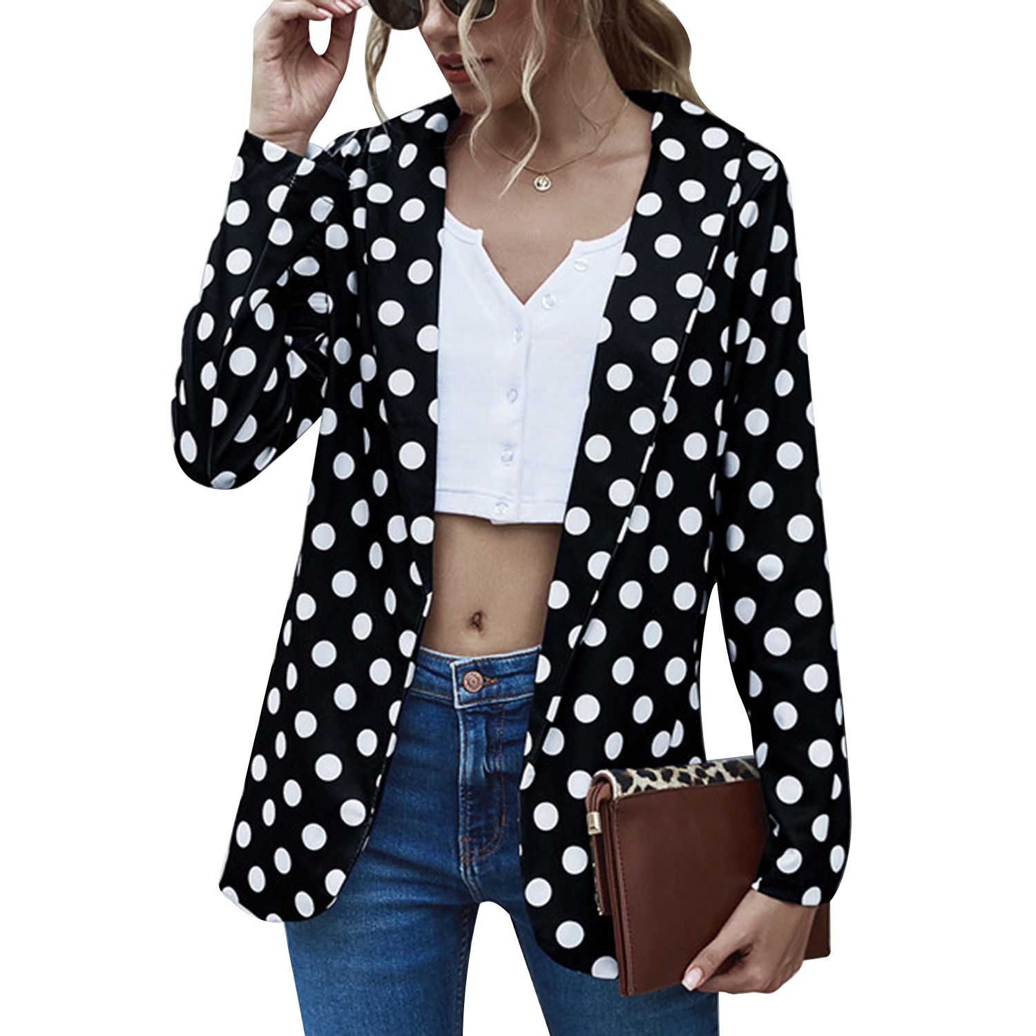 polka dot jacket womens