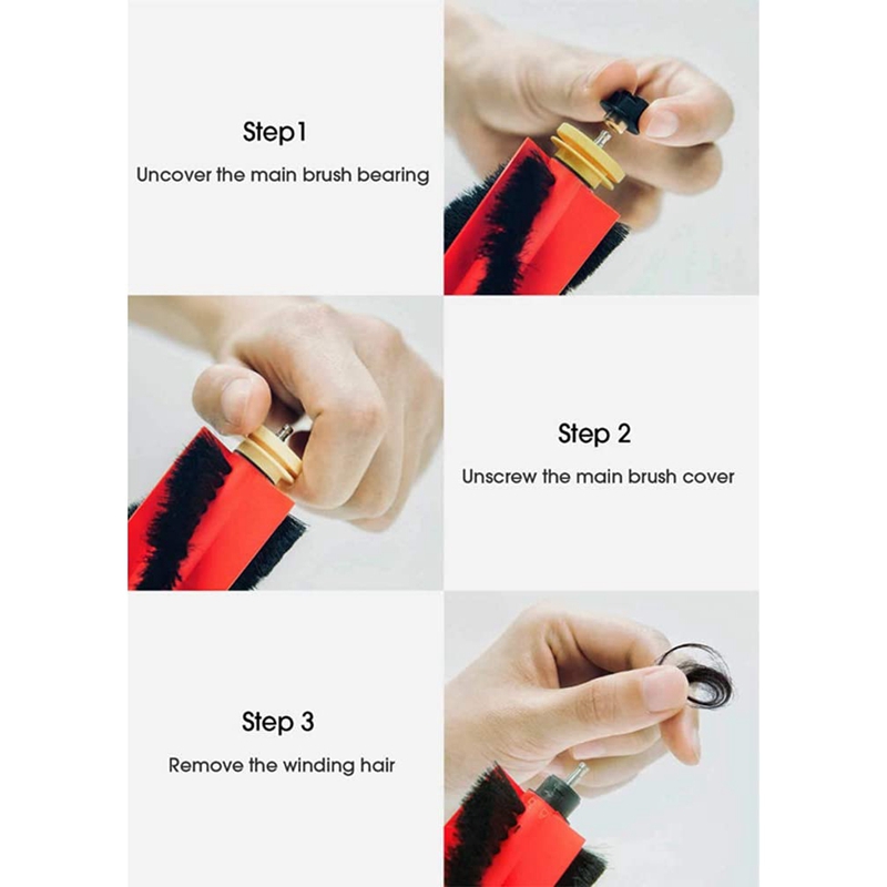 Easy Clean Main Brush for Roborock S6 MaxV, S6, S6 Pure, E4,S4 Max,S4, S5 Max, S5, E35, E2 Robot Vacuum Cleaner. 