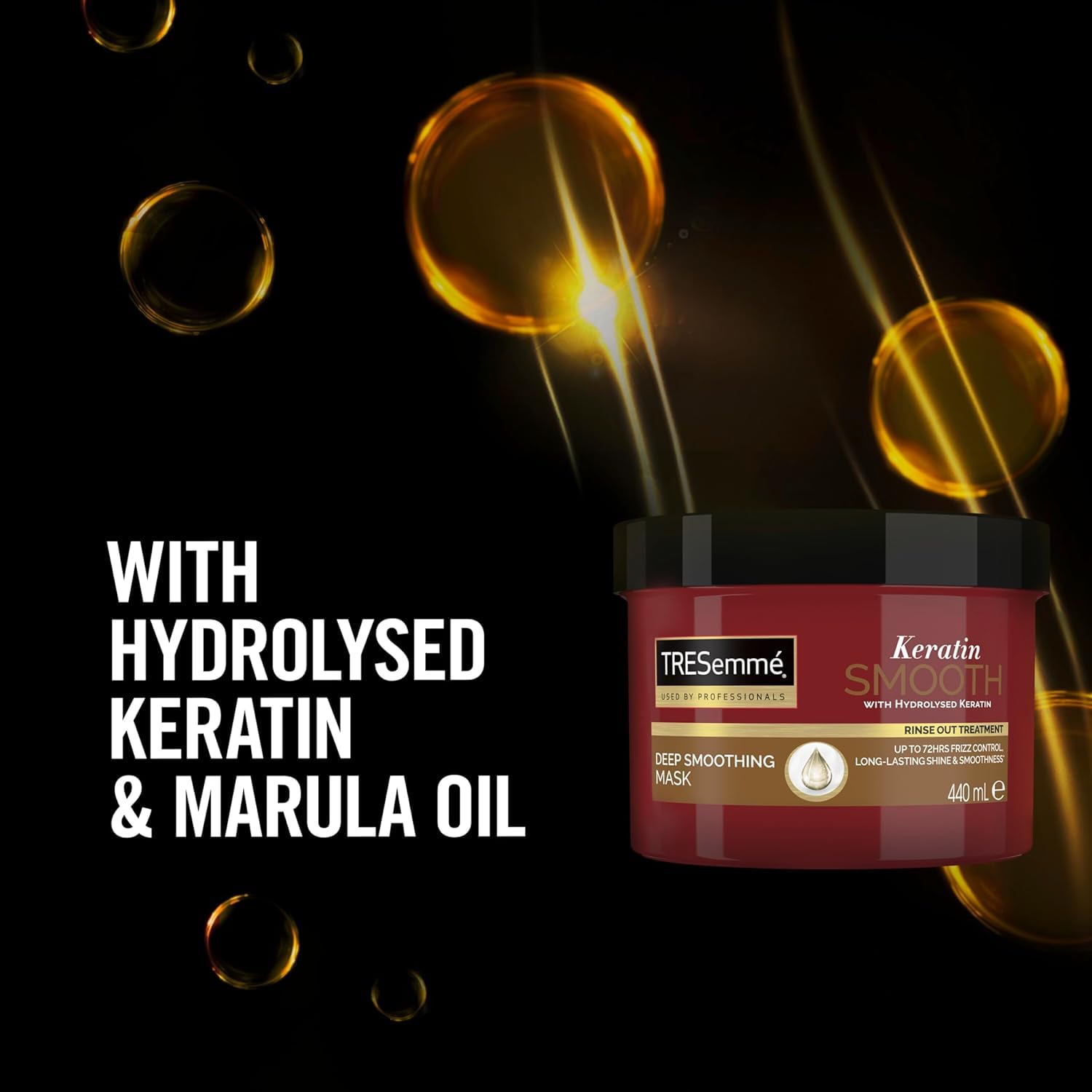 TRESemme Keratin Smooth Deep Smoothing Mask 440ml Rinse-out Hair Treatment with Hydrolysed Keratin for soft, shiny, frizz-free Hair. 