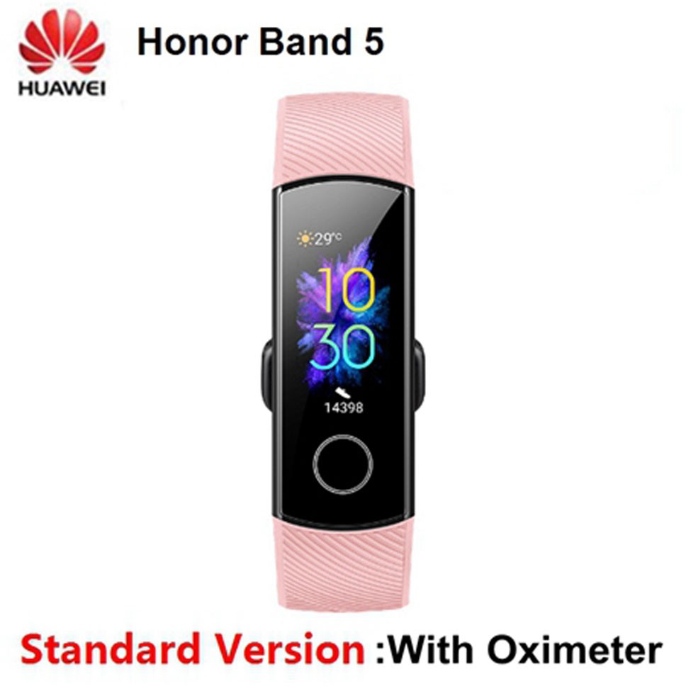 Huawei Honor Band 5 Smart Wristband With Oximeter AMOLED Touch Color Screen Swim Posture Detect 5ATM Waterproof - Global Version. 