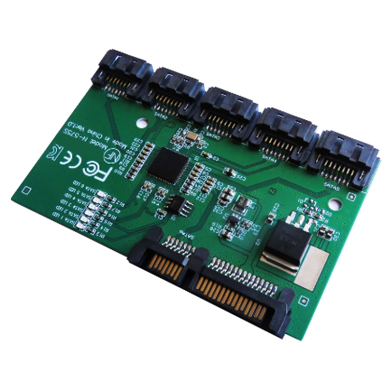 SATA Expansion Card 1 to 5 Port SATA3.0 Controller Card Motherboard SATA Port Multiplier Riser Card HUB Adapter Easy Install. 