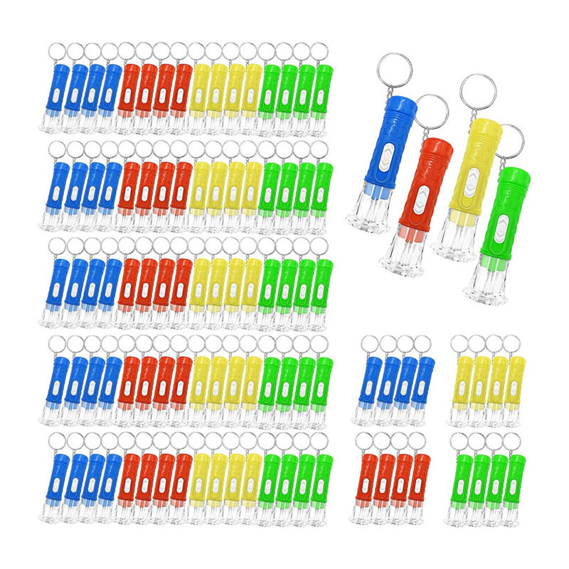 100 Pcs Mini Flashlight Keychain Bulk Mini Keychain