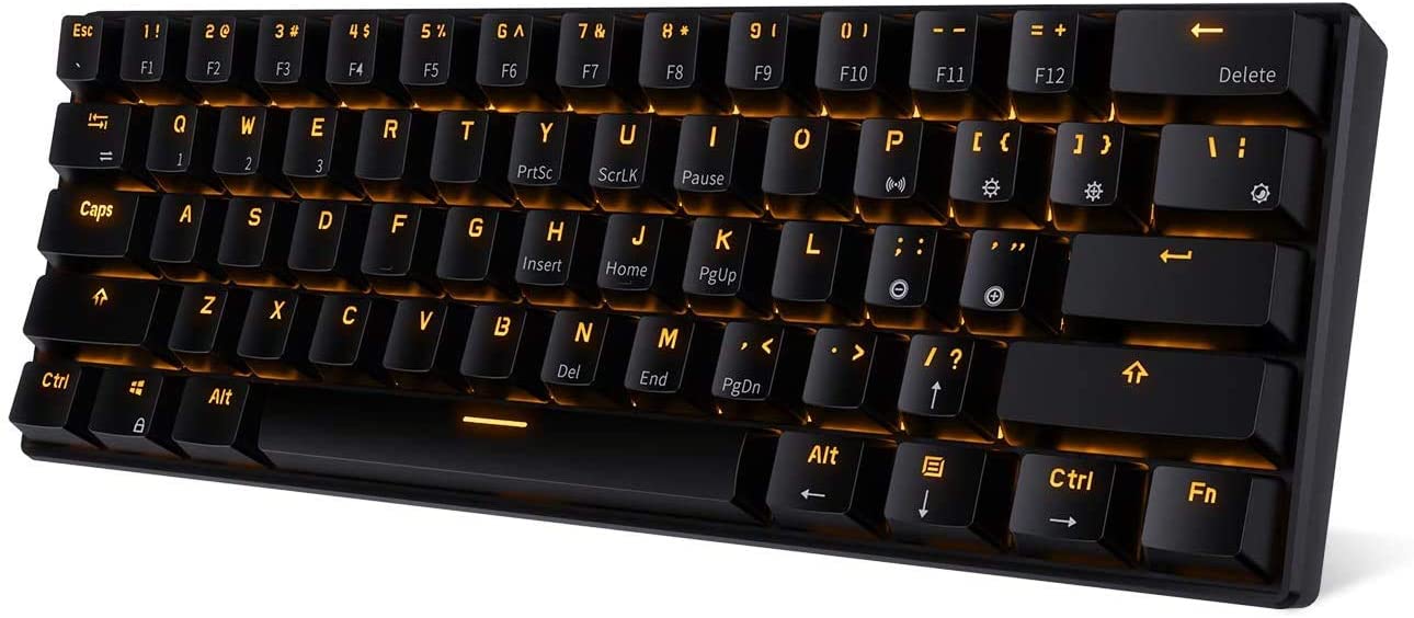 RK ROYAL KLUDGE RK61 DUALMODE WIRELESS/WIRED 60% Mechanical Gaming Keyboard, Ultra-Compact 60 Keys Bluetooth Mechanical Keyboard(SWITCH-BROWN/RED/BLUE). 