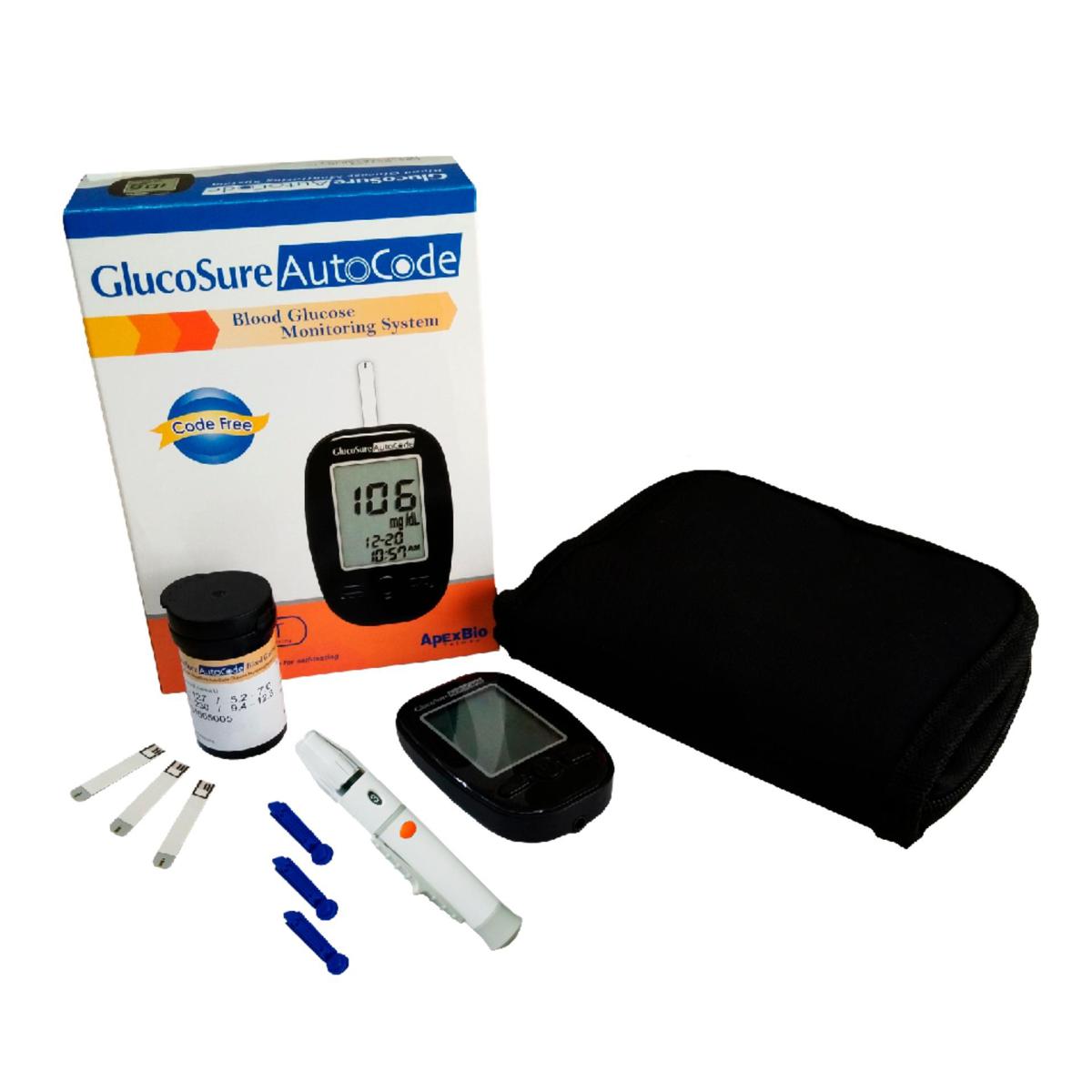 GlucoSure AutoCode Blood Glucose Monitoring System with 10 Blood Glucose Test Strips