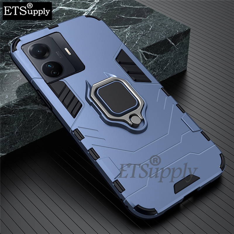 Phone case Vivo iqoo Z6 Pro Shockproof Armor Stand with Holder Car adsorb Ring Back cover Vivo iqoo Z6 Pro case. 