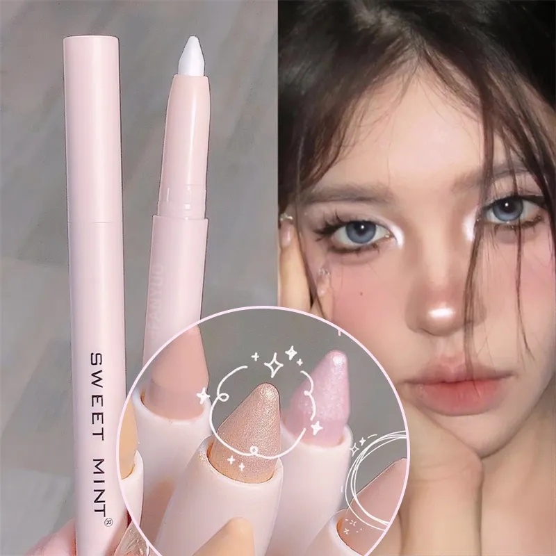 SWEET MINT Exquisite 6 Colors Glitter Matte Lying Silkworm Pen Smooth Long-lasting Waterproof Shiny Shadow Eyeshadow Stick Makeup Beauty Tools. 