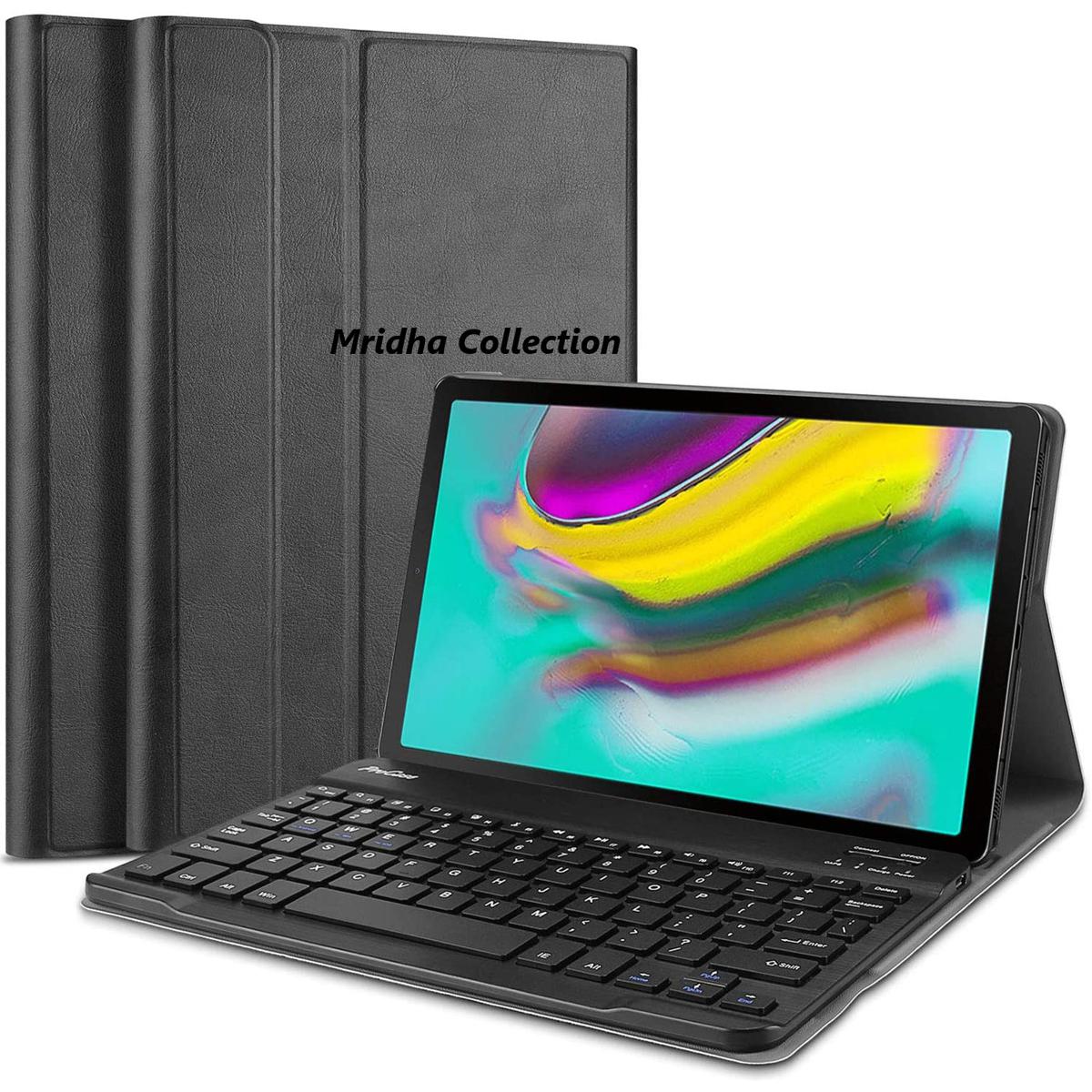 Samsung Galaxy Tab S5e 10.5 inches Luxury Protective Horizontal Flip Leather Case with 3-folding Holder Silk Texture Book Cover-(Black) For  SM-T725, SM-T720