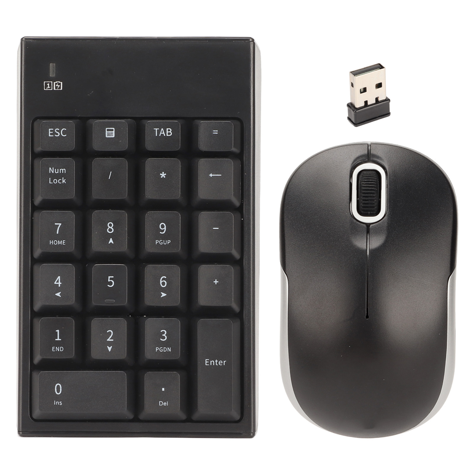Number Pad Mouse Combo 2.4GHz Wireless 22 Keys 1200DPI USB Mouse Numeric Keypad for Banks Schools Companies. 