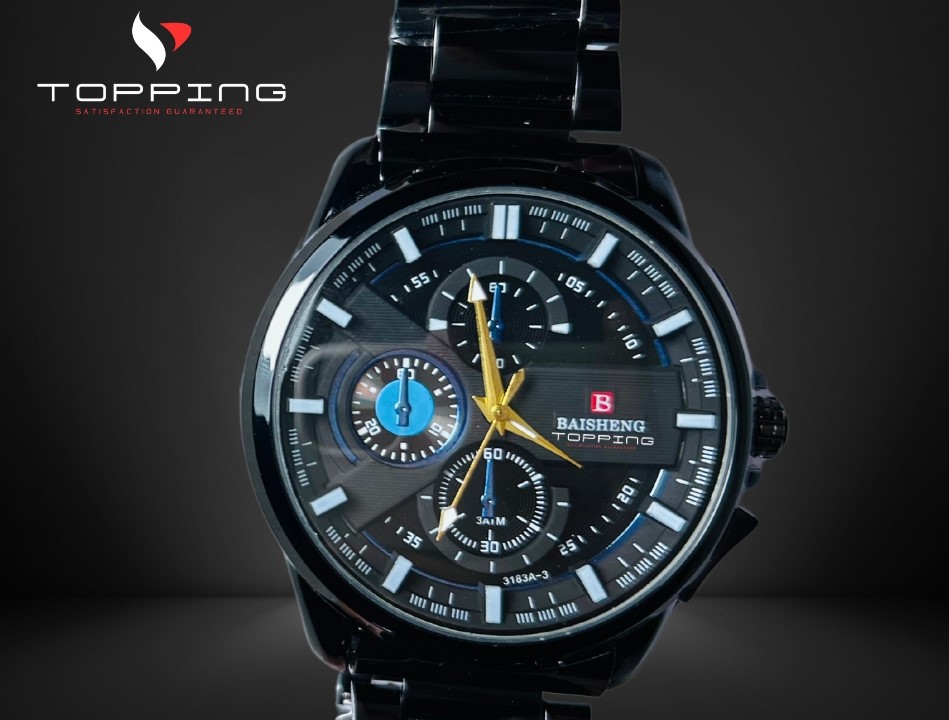 BAISHENG Watch for Men in Black with a Blue border. 