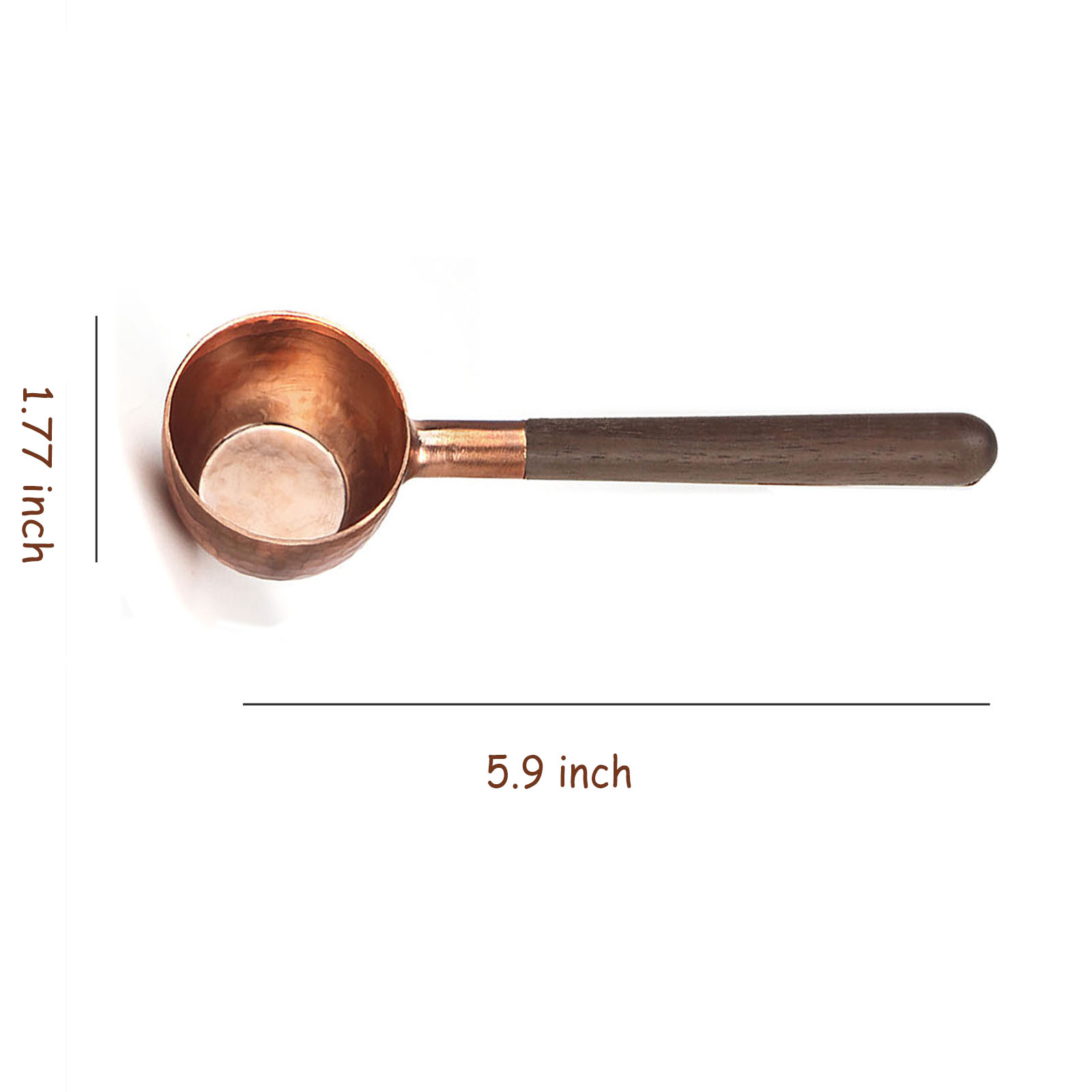 GC Measuring Spoons, Black Walnut And Red Copper Measuring Tablespoon, Wood Handle Coffee Scoop, Multifunction Coffee Measuring Spoon For Coffee Tea Soup. 