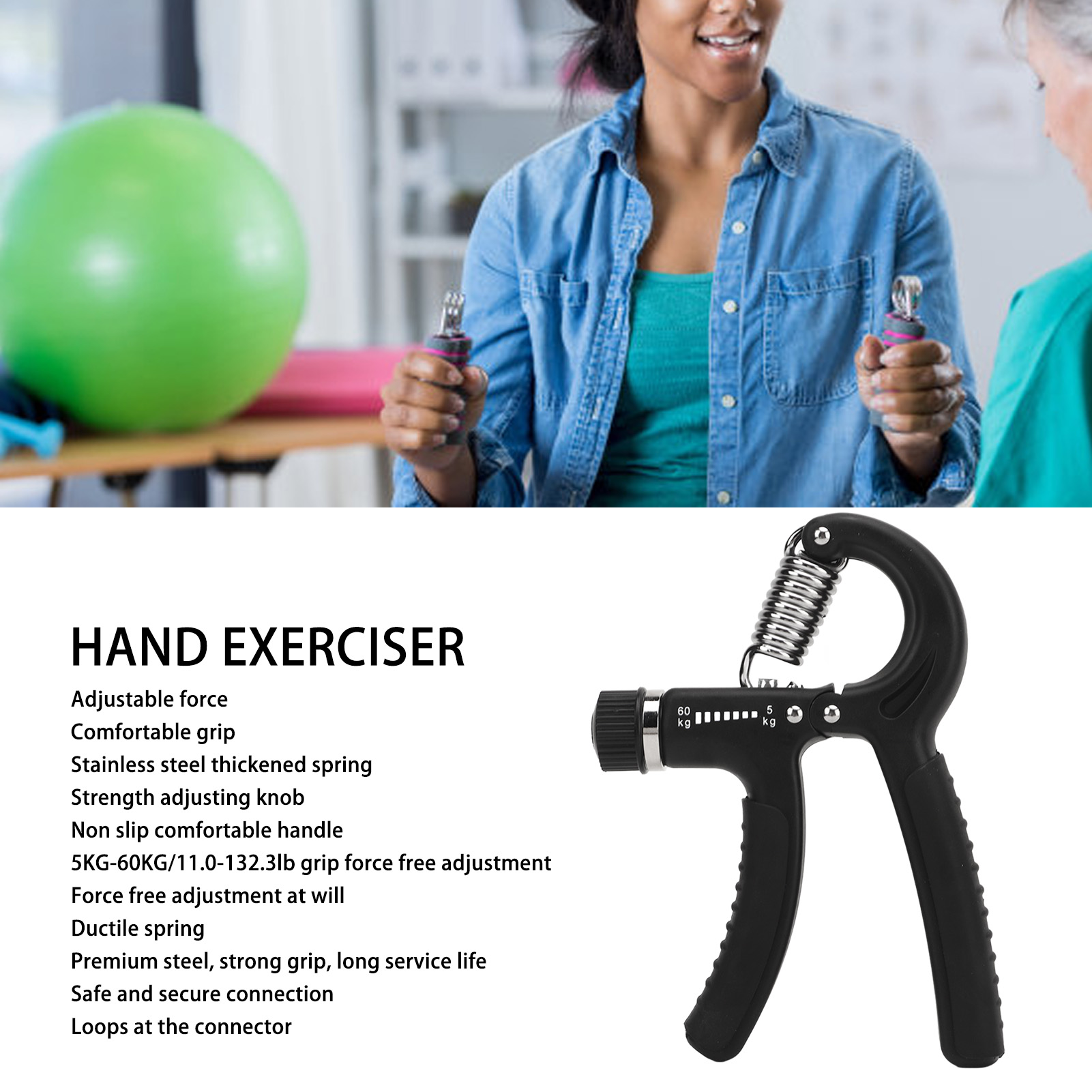 Hand Grip Strengthener, 11.0-132.3lb Adjustable Resistance High Tension Hand Grip Exerciser Multifunction for Wrist for Forearm for Injury Recovery. 