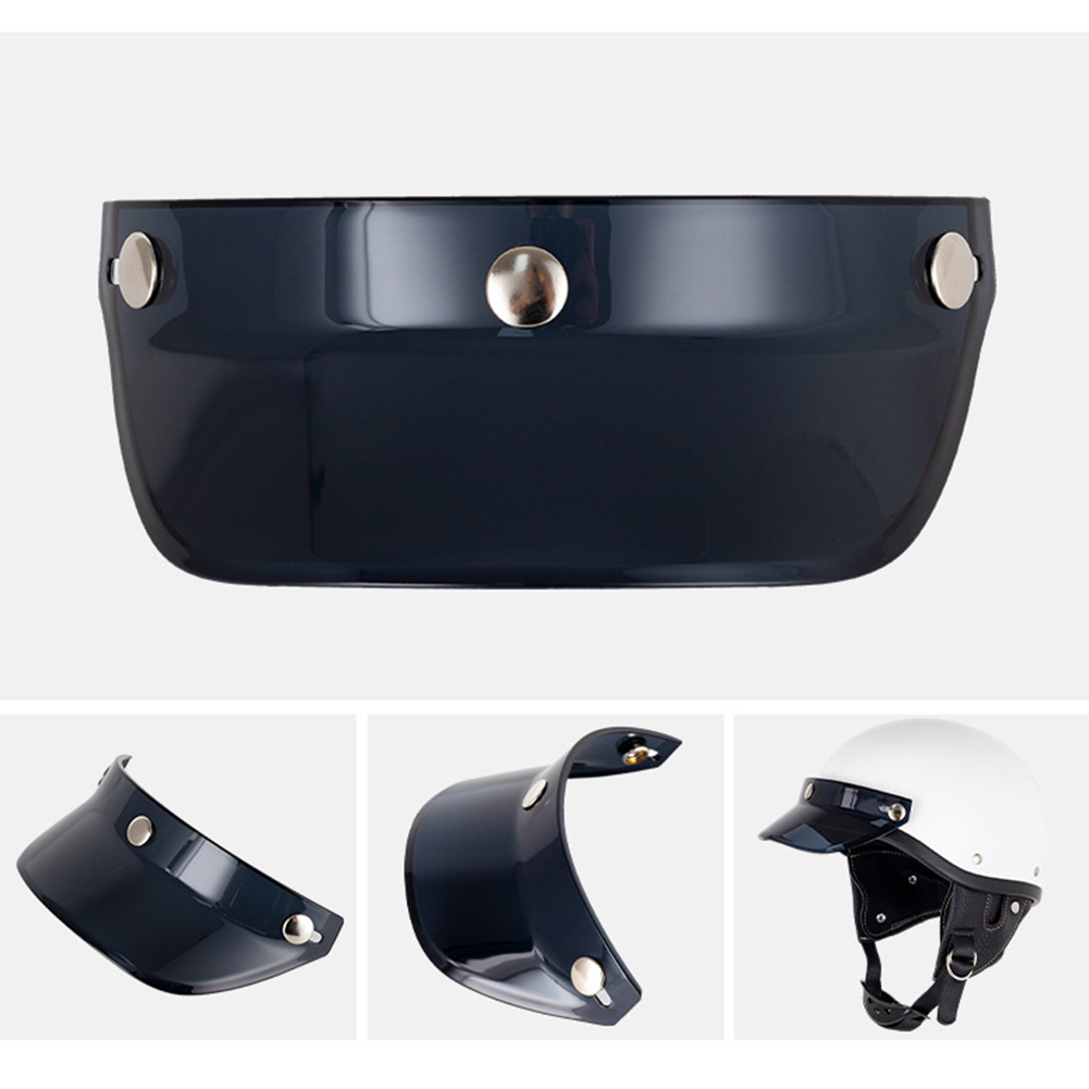 SL Motorcycle Helmet Sun Shade Protector 3 Snap-Button Retro Open Face Flip Up Down Shield Visor Modified Parts. 
