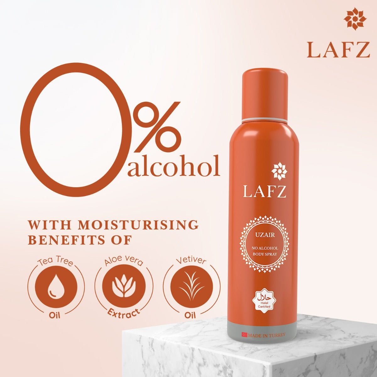 Lafz Men's Body Spray No Alcohol (90g) - Uzair