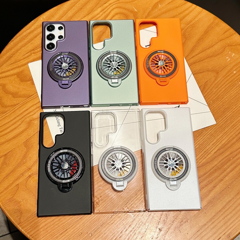 Applicable to Samsung S24ultra Phone Case Rotating Gyro Decompression Magnetic Suction Bracket New X100 Frosted Protective Cover. 