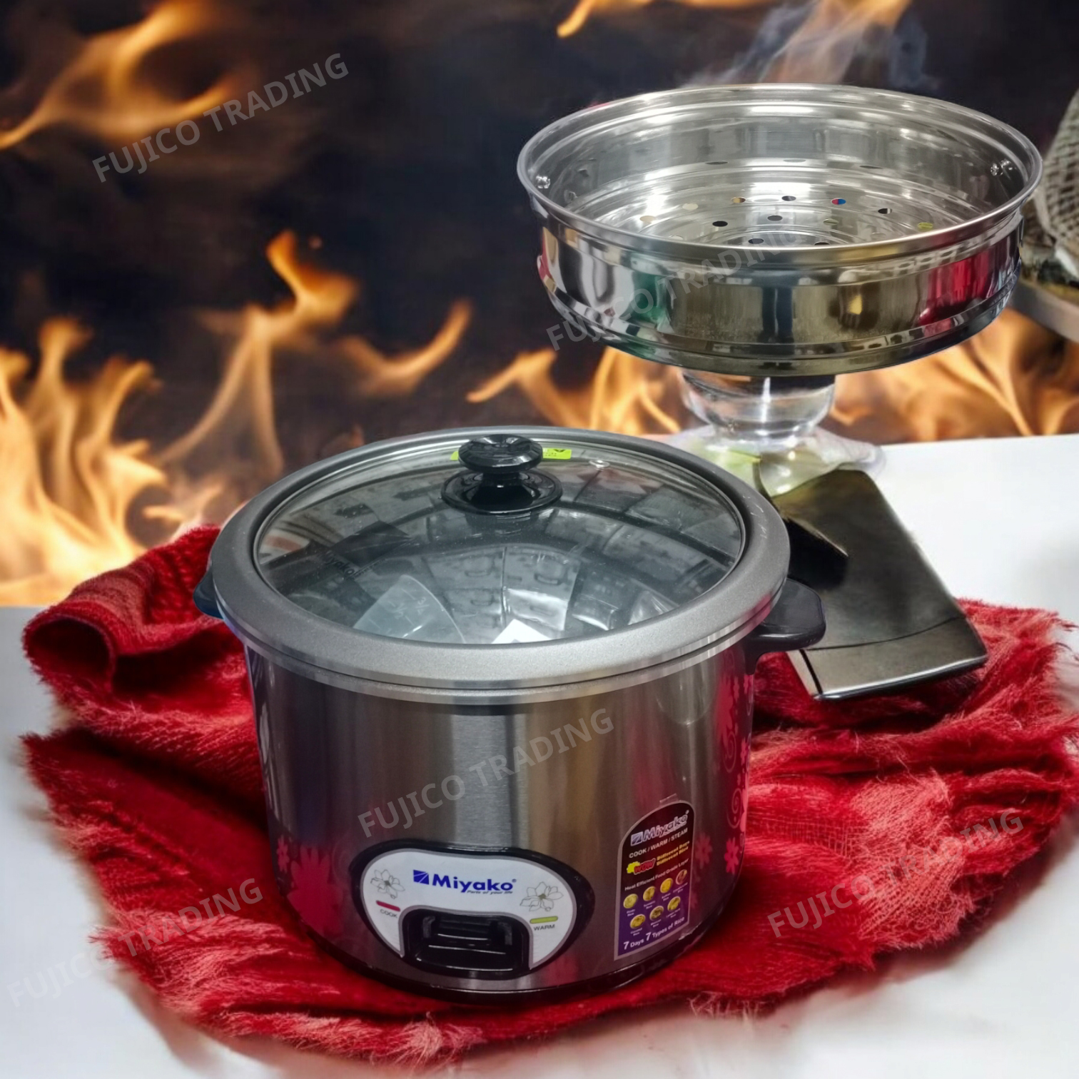 Rice Cooker Miyako Panci Stainless Miyako ASL-300-KND-SS 3L Non