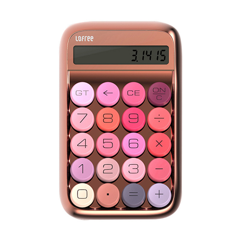 LOFREE Rose Gold Keyboard & Mouse, Calculator, Finance, Office, Fashion, Creativity, Mini Portable Mechanical Switch. 