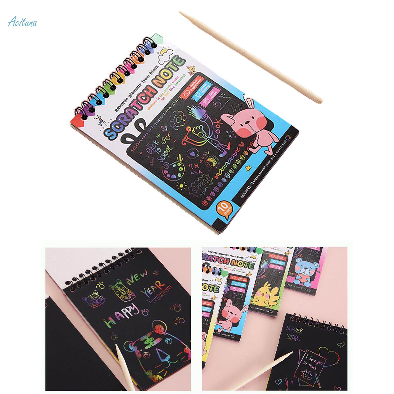 Scratch Paper Art Note Set Scratch Sheets Scratch Painting Birthday Gift. 