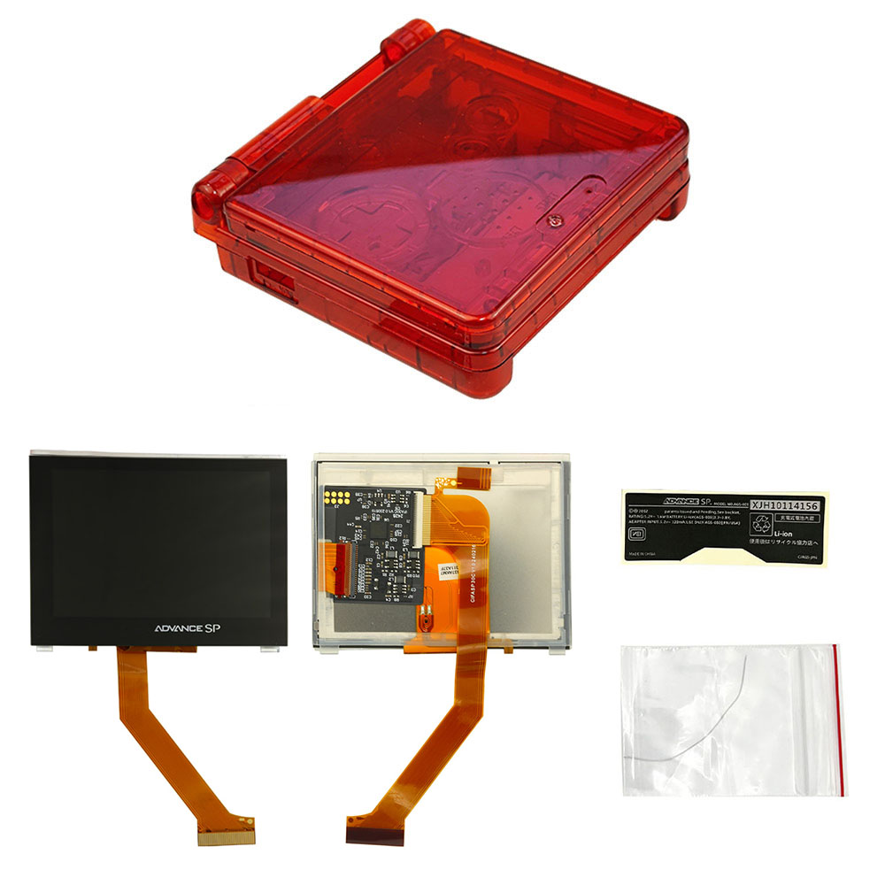New Pre-Laminated Highlight Display IPS V4 LCD Screen Kits With Dedicated High Clear Housing Shell Set For GBA SP V4 IPS LCD. 