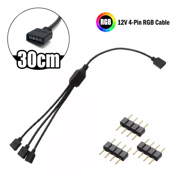 RGB LED Strip 4 Pin 1 to 2 3 4 way Female Connector and Splitter L Shaped T Shaped for RGB SMD5050 LED Strips