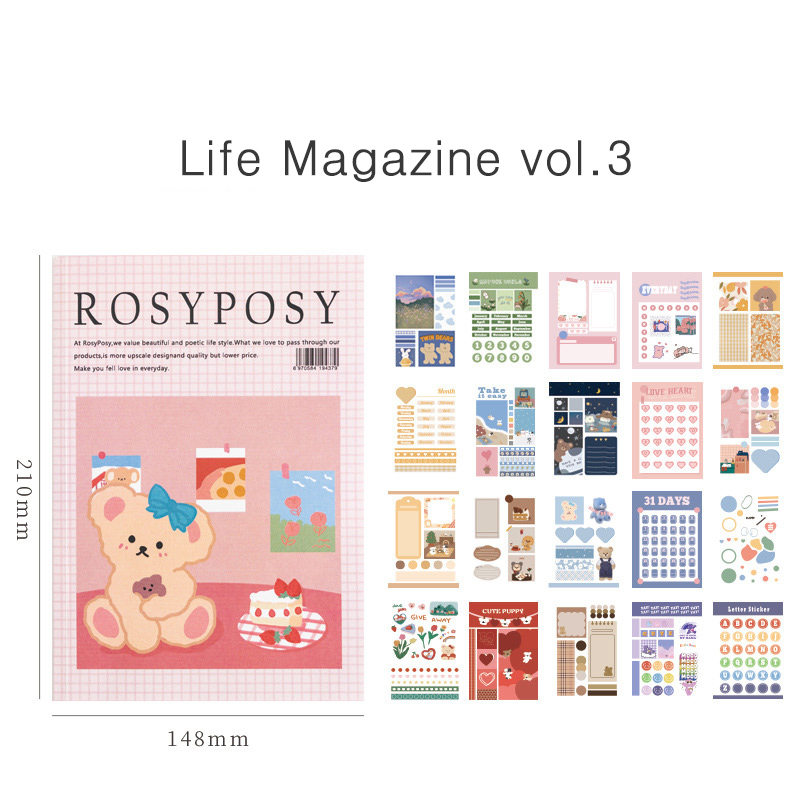 Mr.Paper 3 Style Life Journal Stickers Handbook DIY Ins Style Plant Stickers Decoration Material Storage Book Stationery
