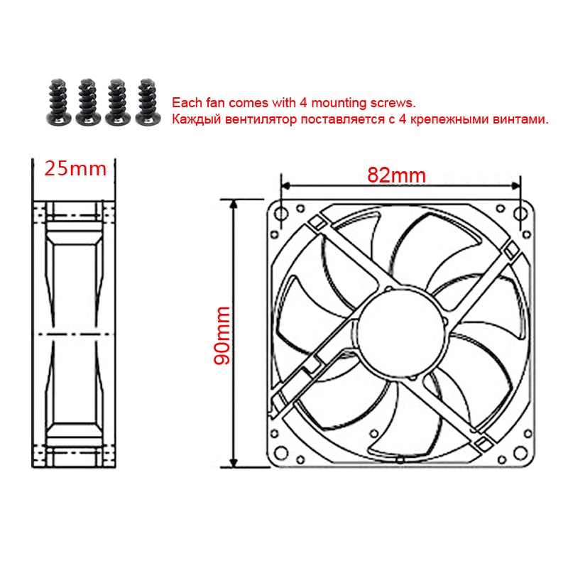 SNOWMAN 90mm 4 Pin PWM Fan 92mm Computer Case Fan Silent 9CM CPU Cooling Fan Quiet PC Cooler Fan Case Fan DC12V Adjust Fan Speed-2000RPM PWM 4 Pin-4 Fan. 