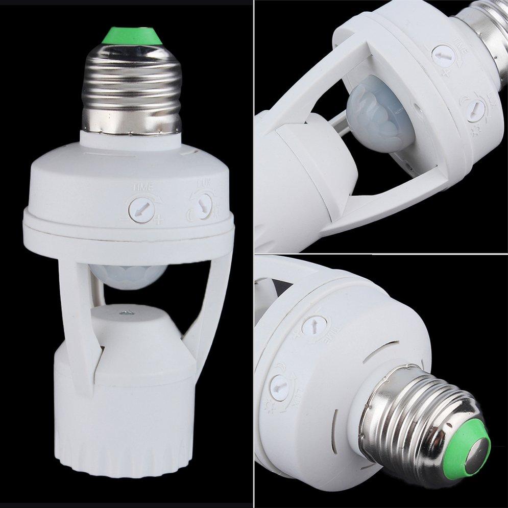 E27 LED Infrared Motion Detection Light Sensor Light Bulb Switch Home White. 