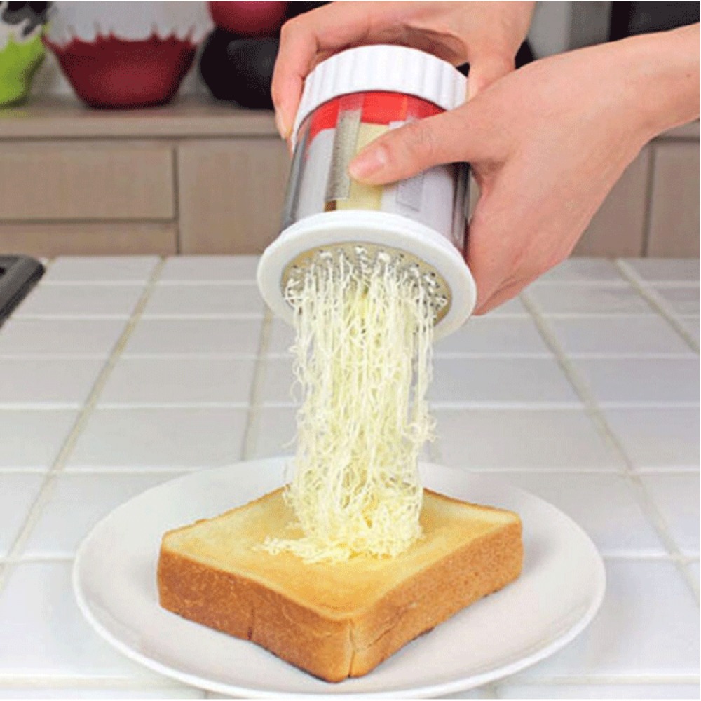 Handheld Butter Mill Butter Gadgets Detachable Cylindrical Cheese Grater Red and White Butter Shredder Cheese Cutter Toast. 