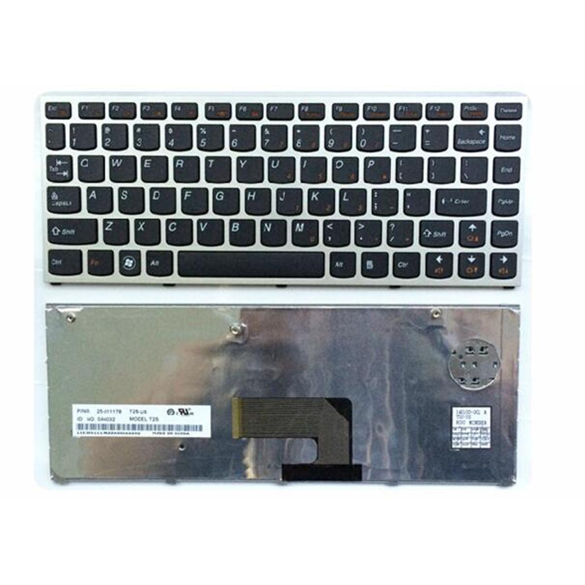 Lenovoo Ideapad U460, U460A, U460S, 25-010478, V-115420AS1, GREY FRAME, LAPTOP KEYBOARD BLACK