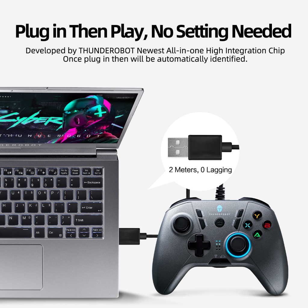 Thunderobot G30 Wired Gamepad Multi-Platform Computer TV Steam Gaming Controller. 