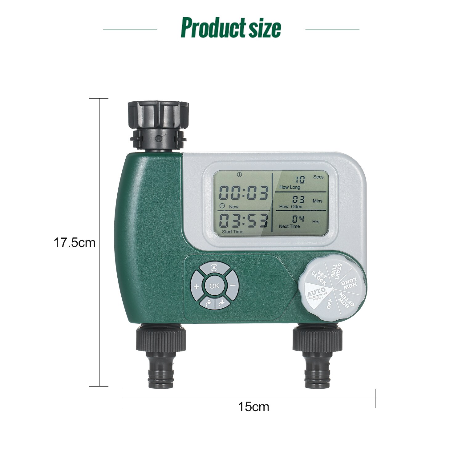 Digital Hose Faucet Timer Outdoor  Operated Automatic Watering Sprinkler System Irrigation Controller with 2 Outlet. 