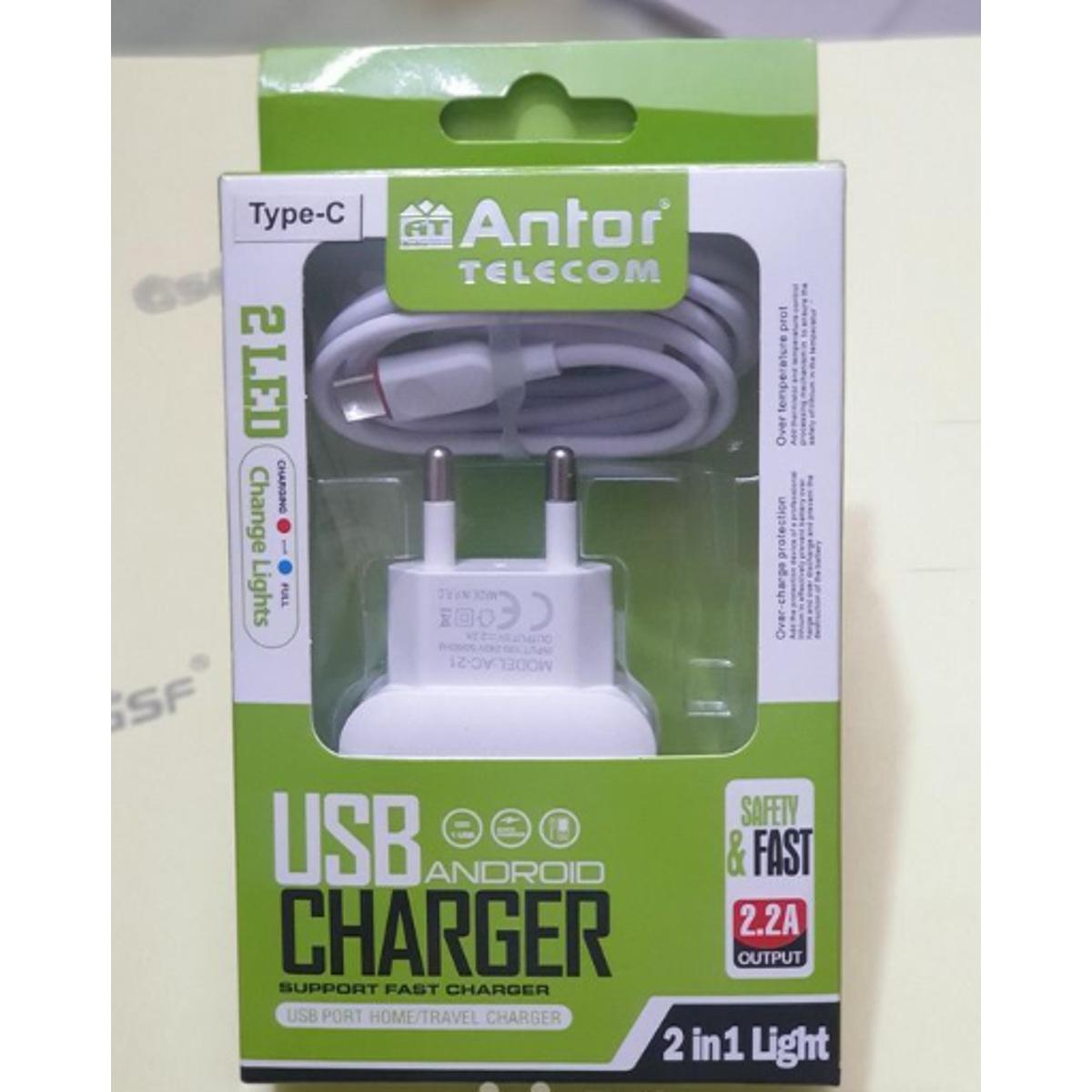 Antor 2.1A Android  USB Charger (Type-C)