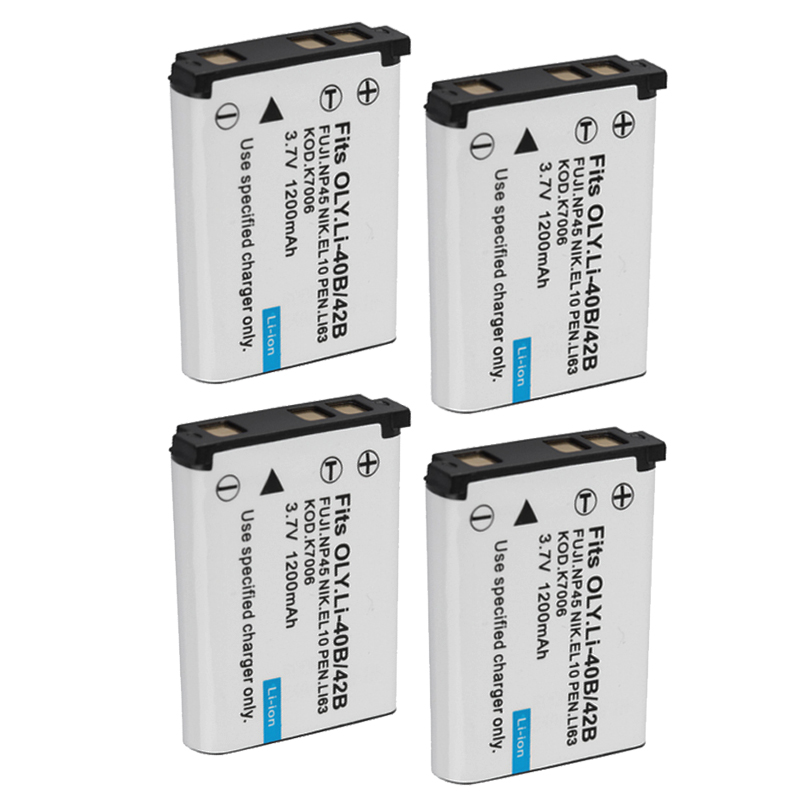 3.7V 1200mAh Li-40B Li40B Li 40B Li-42B EN-EL10 EN EL10 ENEL10 NP-45 Digital Camera Battery for Olympus Nikon Fujifilm Kodak. 
