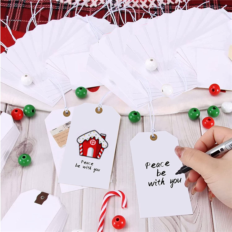 Large Reinforcing Hole Paper Tag with String Attached,200 Pcs. 