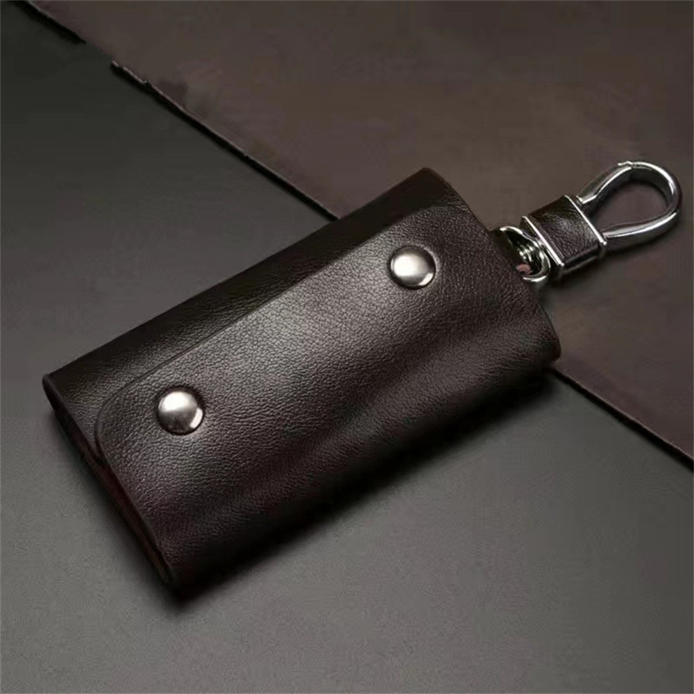 Zippered Closure Key Wallet Luxury Leather Compact Size Keychain Case Multi-Slot Key Holder for Car Keys Home Management. 