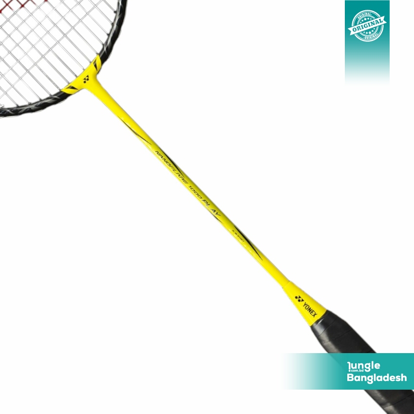 Original Yonex NANOFLARE 1000 Play Badminton Racket - Medium Flex, Graphite Frame, Lightning Yellow. 
