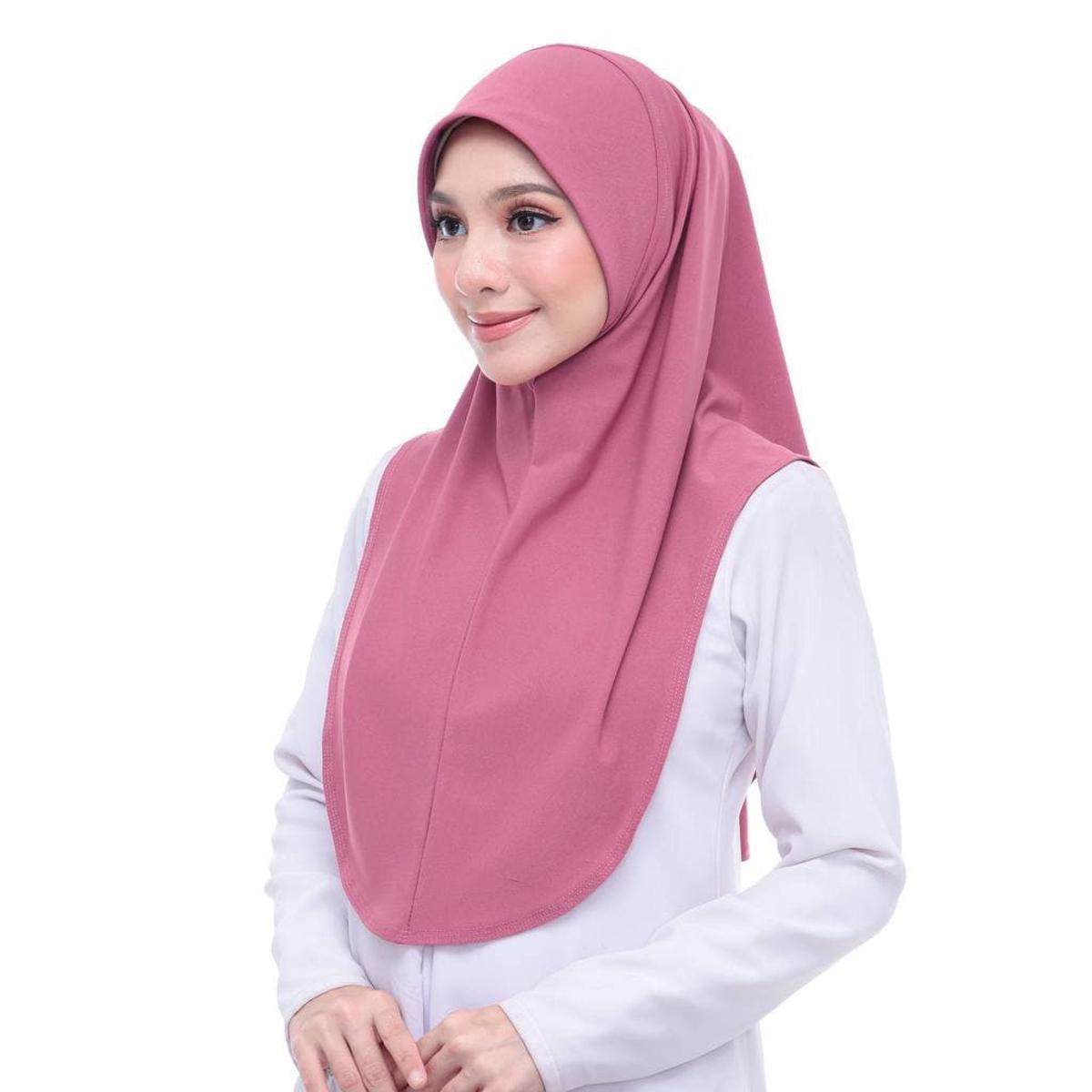 Tudung Sarung Moscrepe Sarimah Plain Instant READY STOCK SIZE M L / Tudung Sarung Moscrepe Awning Lembut
