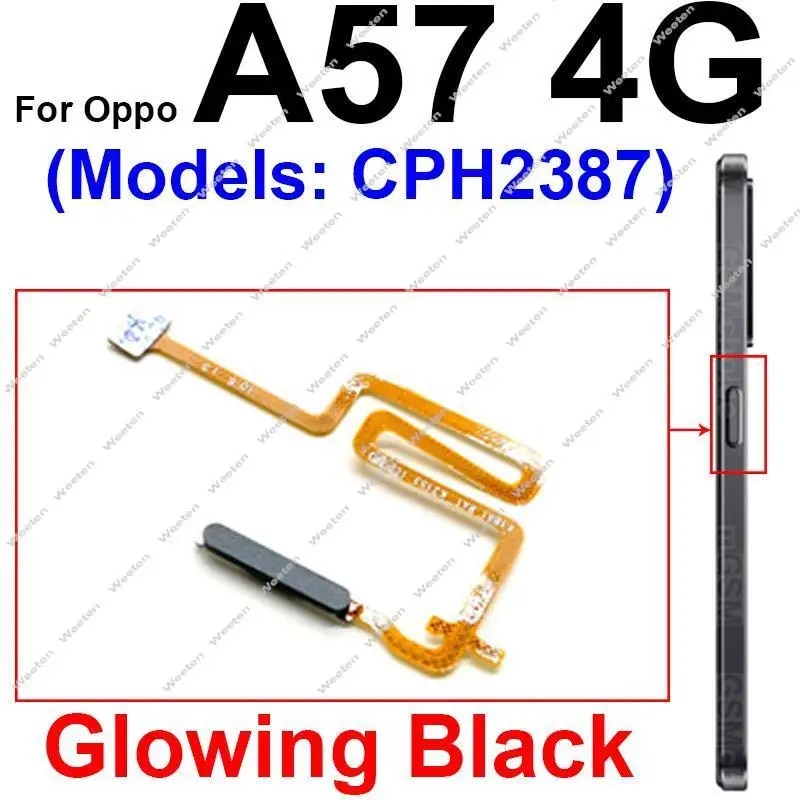 Fingerprint Sensor Flex Cable For OPPO A56 A56S A57 A57e A57S 4G 5G Touch Power Buttons Finger Print Sensor Flex Ribbon Parts. 