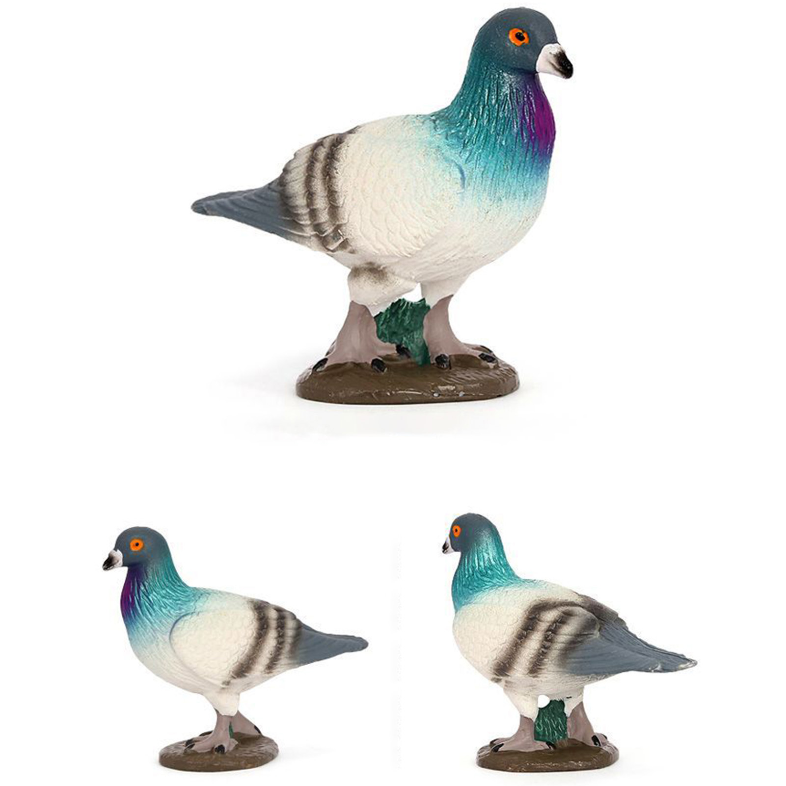 Bird Model High Simulation Children Cognition Grey Pigeon Figurine. 