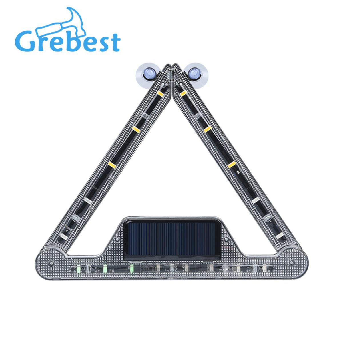 Grebest Vehicle Warning Triangle Light Foldable Parking Safety Triangle Warning Lamp
